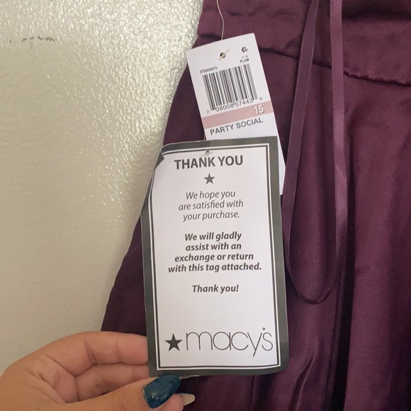 City Studio Plum A-Line Satin Back Bow Dress - Picture 10 of 12